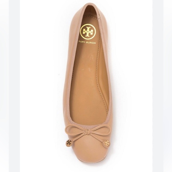 Tory Burch Laila driver Leather Ballet‎ Flat Beige Size 10 M